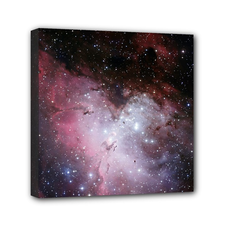 Eagle Nebula Wine Pink and Purple pastel Stars Astronomy Mini Canvas 6  x 6  (Stretched)