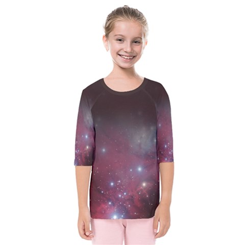 Christmas Tree Cluster Red Stars Nebula Constellation Astronomy Kids  Quarter Sleeve Raglan Tee by genx