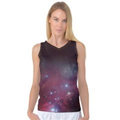 Christmas Tree Cluster Red Stars Nebula Constellation Astronomy Women s Basketball Tank Top