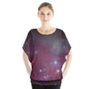 Christmas Tree cluster red stars nebula constellation Astronomy Batwing Chiffon Blouse View1