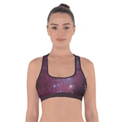 Christmas Tree Cluster Red Stars Nebula Constellation Astronomy Cross Back Sports Bra