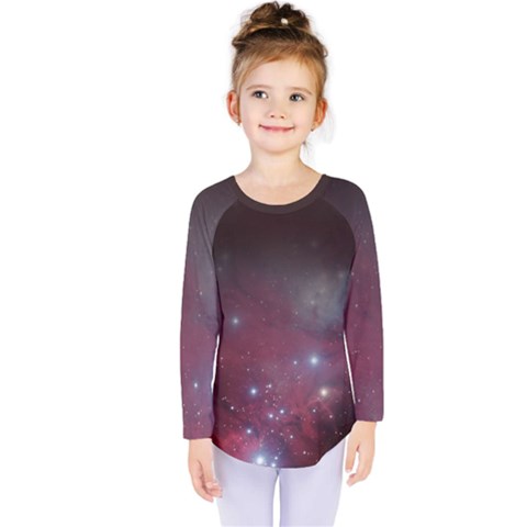 Christmas Tree Cluster Red Stars Nebula Constellation Astronomy Kids  Long Sleeve Tee by genx