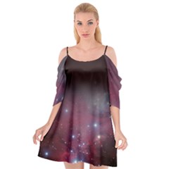 Christmas Tree Cluster Red Stars Nebula Constellation Astronomy Cutout Spaghetti Strap Chiffon Dress