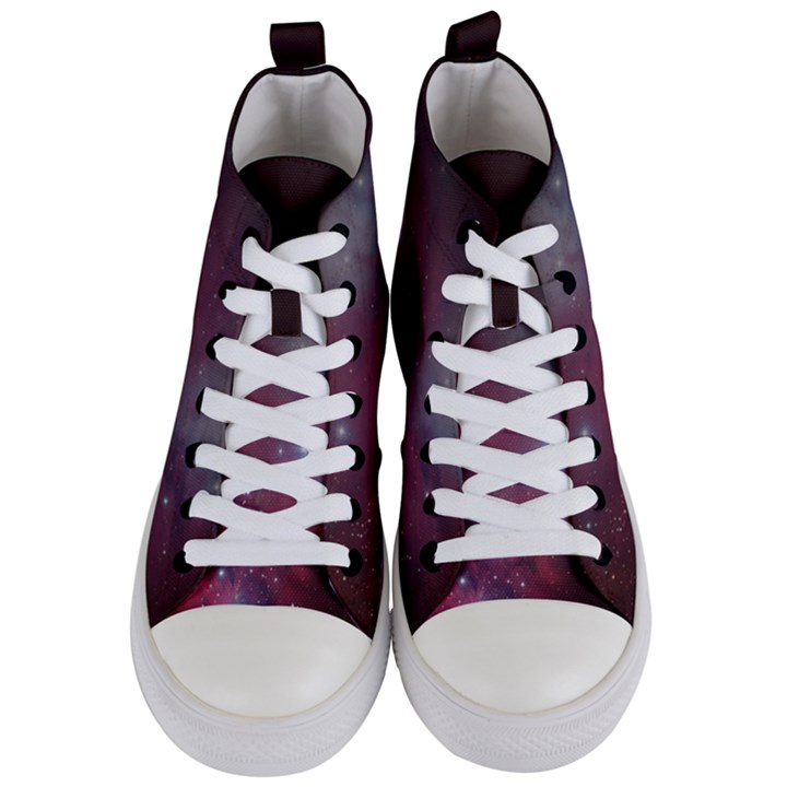 Christmas Tree cluster red stars nebula constellation Astronomy Women s Mid-Top Canvas Sneakers