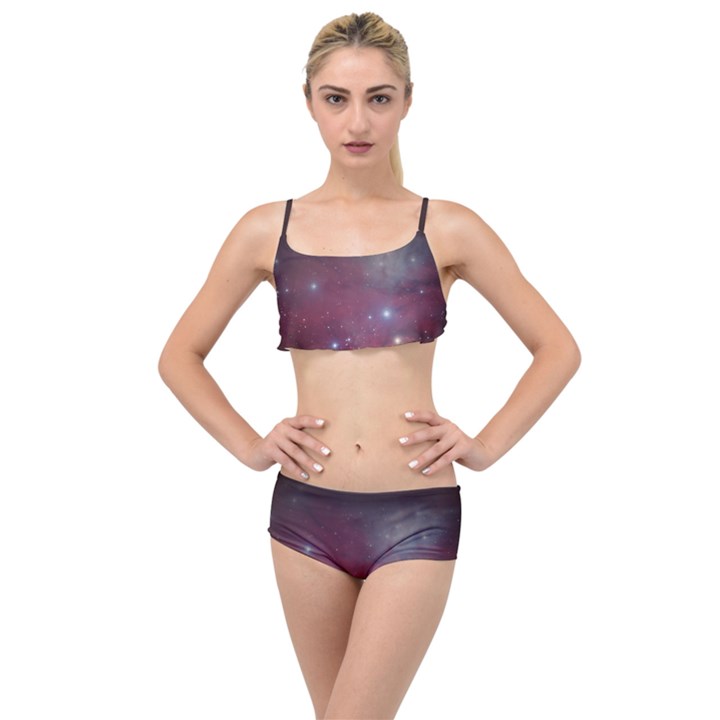 Christmas Tree cluster red stars nebula constellation Astronomy Layered Top Bikini Set