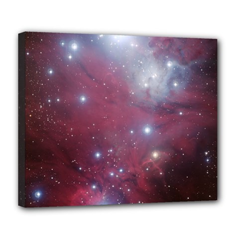 Christmas Tree Cluster Red Stars Nebula Constellation Astronomy Deluxe Canvas 24  X 20  (stretched)