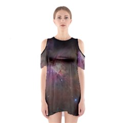 Orion Nebula Star Formation Orange Pink Brown Pastel Constellation Astronomy Shoulder Cutout One Piece Dress by genx