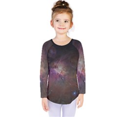 Orion Nebula Star Formation Orange Pink Brown Pastel Constellation Astronomy Kids  Long Sleeve Tee