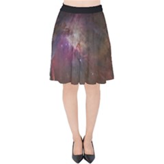 Orion Nebula Star Formation Orange Pink Brown Pastel Constellation Astronomy Velvet High Waist Skirt by genx