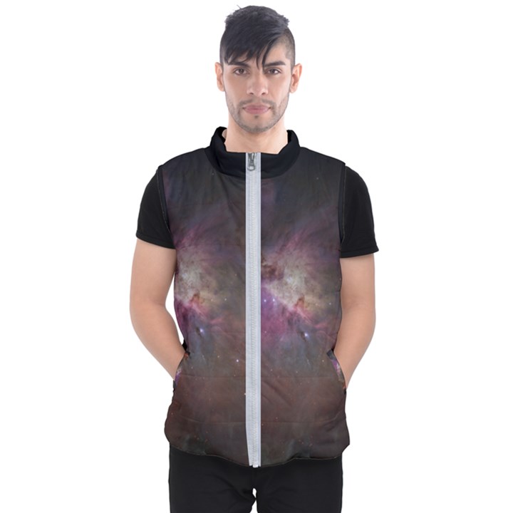 Orion Nebula star formation orange pink brown pastel constellation Astronomy Men s Puffer Vest