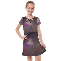 Orion Nebula Star Formation Orange Pink Brown Pastel Constellation Astronomy Kids  Cross Web Dress by genx