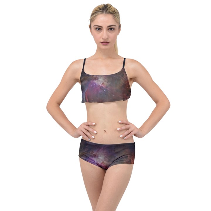 Orion Nebula star formation orange pink brown pastel constellation Astronomy Layered Top Bikini Set