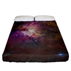 Orion Nebula Star Formation Orange Pink Brown Pastel Constellation Astronomy Fitted Sheet (queen Size) by genx