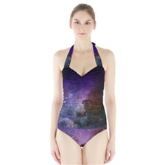 Carina Nebula Ngc 3372 The Grand Nebula Pink Purple And Blue With Shiny Stars Astronomy Halter Swimsuit