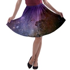 Carina Nebula Ngc 3372 The Grand Nebula Pink Purple And Blue With Shiny Stars Astronomy A-line Skater Skirt