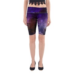 Carina Nebula Ngc 3372 The Grand Nebula Pink Purple And Blue With Shiny Stars Astronomy Yoga Cropped Leggings by genx