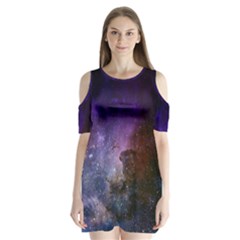 Carina Nebula Ngc 3372 The Grand Nebula Pink Purple And Blue With Shiny Stars Astronomy Shoulder Cutout Velvet One Piece by genx