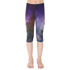 Carina Nebula Ngc 3372 The Grand Nebula Pink Purple And Blue With Shiny Stars Astronomy Kids  Capri Leggings  by genx