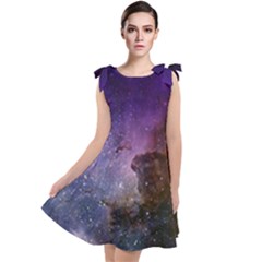 Carina Nebula Ngc 3372 The Grand Nebula Pink Purple And Blue With Shiny Stars Astronomy Tie Up Tunic Dress