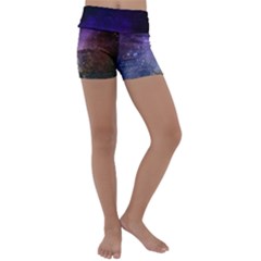 Carina Nebula Ngc 3372 The Grand Nebula Pink Purple And Blue With Shiny Stars Astronomy Kids  Lightweight Velour Yoga Shorts by genx