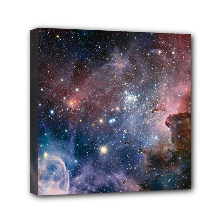 Carina Nebula NGC 3372 the Grand Nebula Pink Purple and Blue with shiny stars Astronomy Mini Canvas 6  x 6  (Stretched)