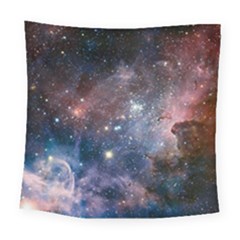 Carina Nebula Ngc 3372 The Grand Nebula Pink Purple And Blue With Shiny Stars Astronomy Square Tapestry (large)