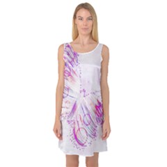 Colorful Butterfly Purple Sleeveless Satin Nightdress by Mariart