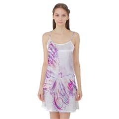 Colorful Butterfly Purple Satin Night Slip by Mariart