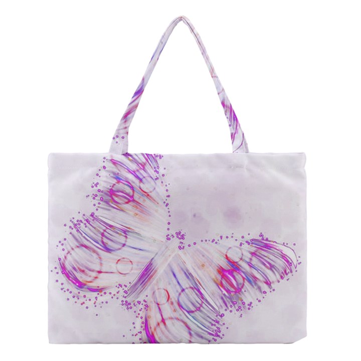 Colorful Butterfly Purple Medium Tote Bag