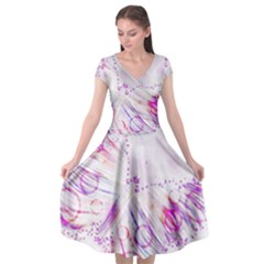 Colorful Butterfly Purple Cap Sleeve Wrap Front Dress by Mariart