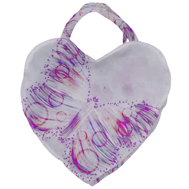 Colorful Butterfly Purple Giant Heart Shaped Tote