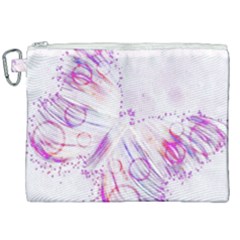 Colorful Butterfly Purple Canvas Cosmetic Bag (xxl)