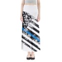 USA Flag The thin blue line I back the blue USA Flag Grunge on white background Full Length Maxi Skirt View1