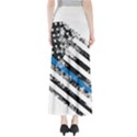 USA Flag The thin blue line I back the blue USA Flag Grunge on white background Full Length Maxi Skirt View2