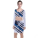 USA Flag The thin blue line I back the blue USA Flag Grunge on white background Top and Skirt Sets View1