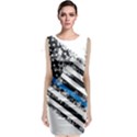 USA Flag The thin blue line I back the blue USA Flag Grunge on white background Sleeveless Velvet Midi Dress View1