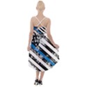 USA Flag The thin blue line I back the blue USA Flag Grunge on white background High-Low Halter Chiffon Dress  View2