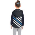 USA Flag The thin blue line I back the blue USA Flag Grunge on black background Kid s Hooded Puffer Vest View2