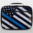 USA Flag The thin blue line I back the blue USA Flag Grunge on black background Full Print Lunch Bag View1