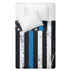 I Back The Blue The Thin Blue Line With Grunge Us Flag Duvet Cover Double Side (single Size) by snek