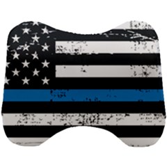 I Back The Blue The Thin Blue Line With Grunge Us Flag Head Support Cushion by snek