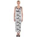 Tape Cassette 80s Retro GenX Pattern black and White Fitted Maxi Dress View1