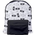 Tape Cassette 80s Retro GenX Pattern black and White Giant Full Print Backpack View1