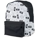 Tape Cassette 80s Retro GenX Pattern black and White Giant Full Print Backpack View4