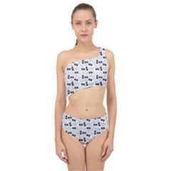 Tape Cassette 80s Retro Genx Pattern Black And White Spliced Up Two Piece Swimsuit by genx