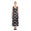 Tape Cassette 80s Retro GenX Pattern black and White Sleeveless Maxi Dress View1