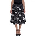 Tape Cassette 80s Retro GenX Pattern black and White Perfect Length Midi Skirt View1