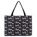 Tape Cassette 80s Retro GenX Pattern black and White Zipper Medium Tote Bag View1