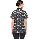 Tape Cassette 80s Retro GenX Pattern black and White Women s Short Sleeve Shirt View2