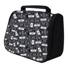 Tape Cassette 80s Retro GenX Pattern black and White Full Print Travel Pouch (Small)